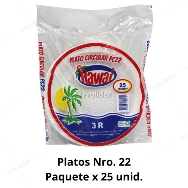 plato descartable 25u